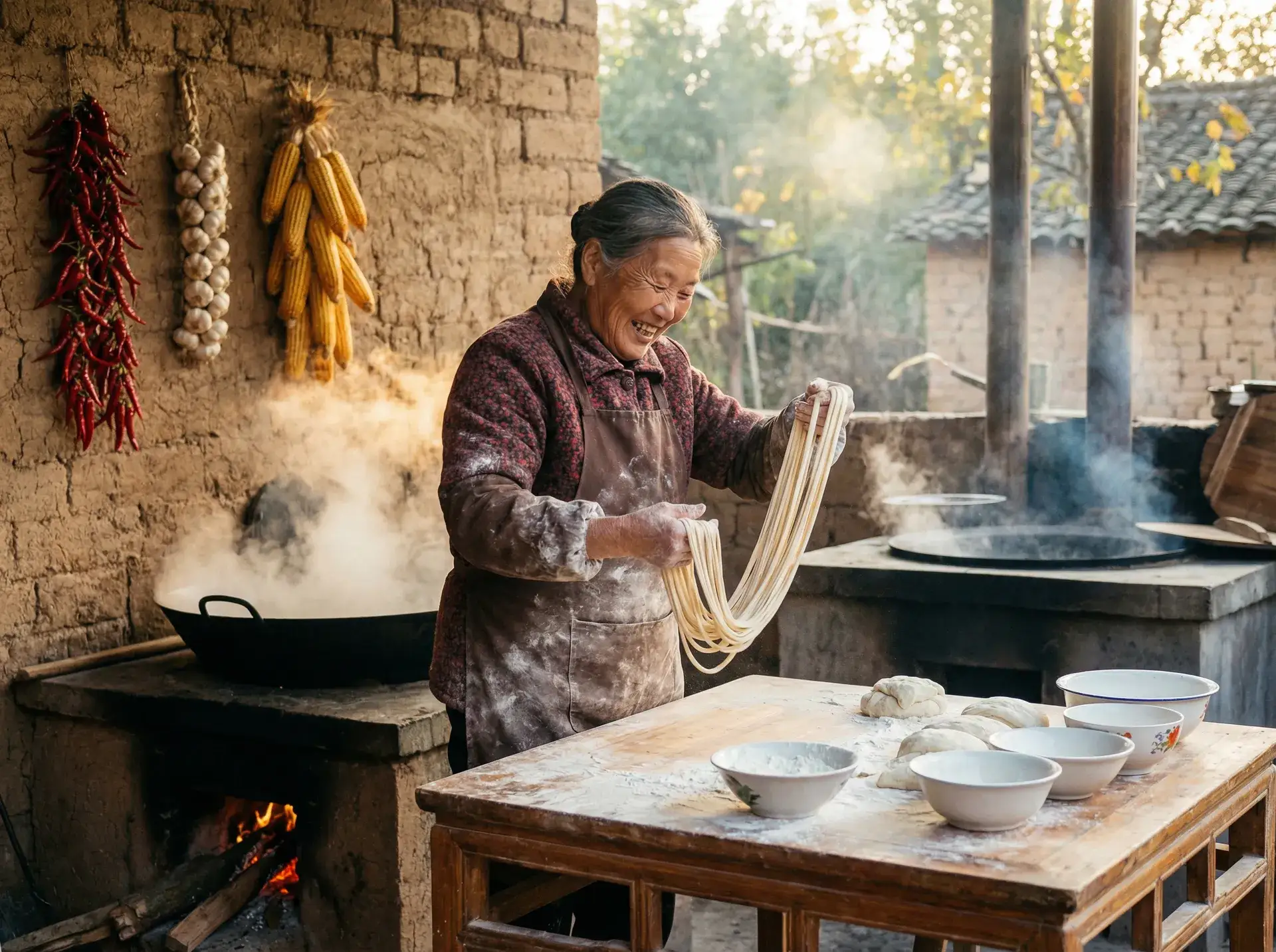 农家大嫂手擀面 - 中共中央组织部 乡村美食